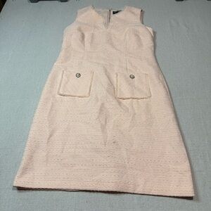 Karl Lagerfeld Tweed Women Midi Dress Pink Sleeveless Size 8